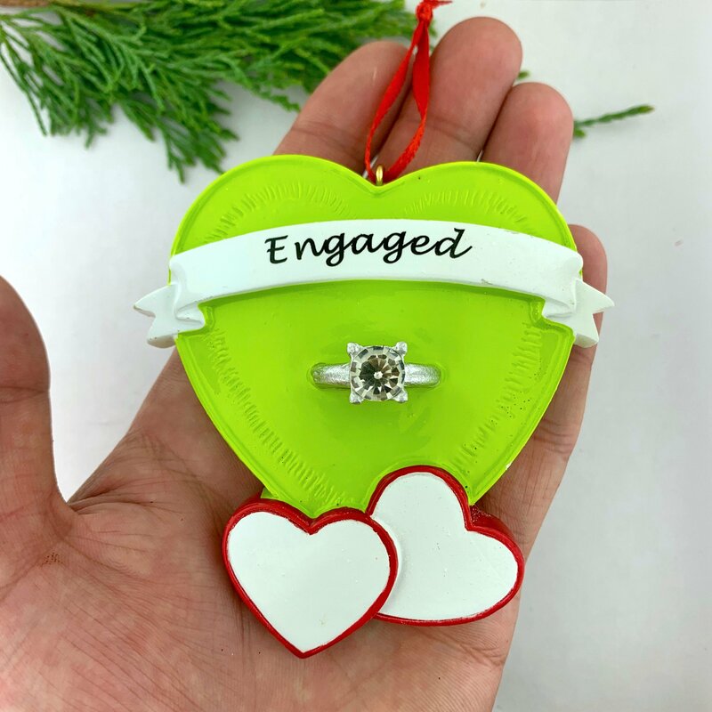 engaged couple ornament