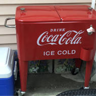 olympia coca cola 65qt hard cooler