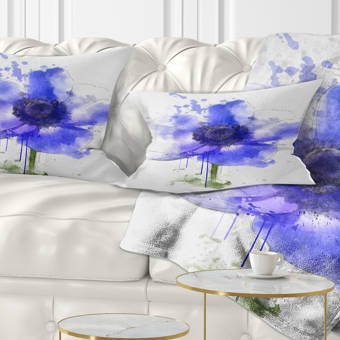 East Urban Home Floral Fantastic Flower Watercolor Lumbar Pillow Wayfair