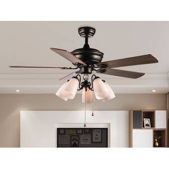 Wrought Studio 52 Hanalei 5 Blade Ceiling Fan With Remote Light