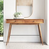 Hover Mid Century Modern Console Table Walnut Lumisource Target