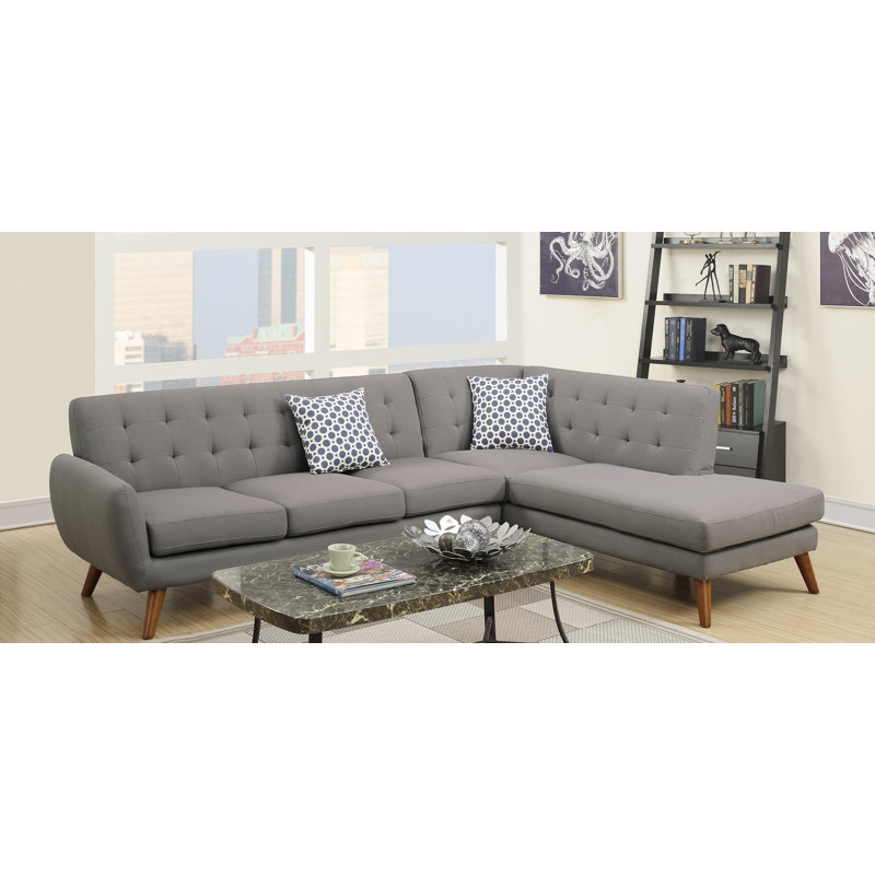 George Oliver Millette 111 Right Hand Facing Sectional Sofa Chaise Reviews Wayfair