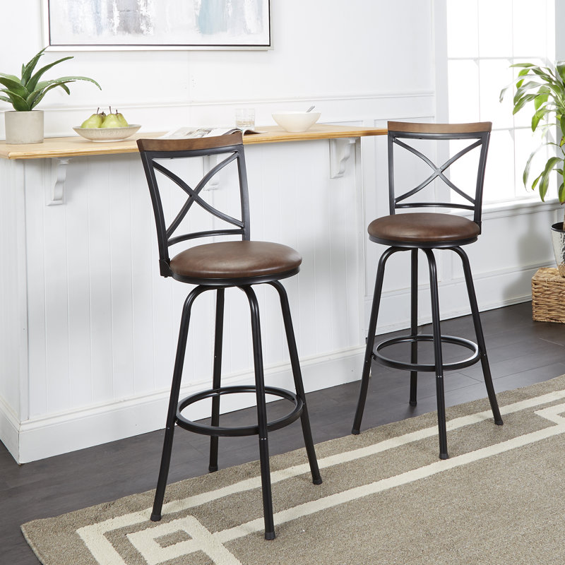 Fleur De Lis Living Spokane Adjustable Height Swivel Bar Stool