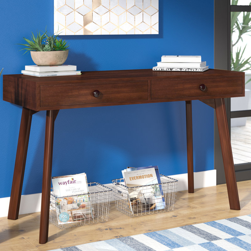 George Oliver Jovani Acacia Wood Console Table Reviews Wayfair