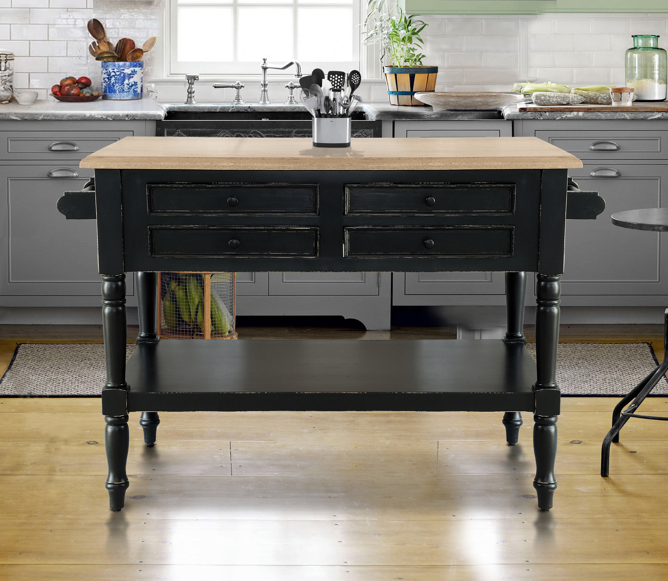 Darby Home Co Brookstonval Kitchen Island Solid Wood Reviews
