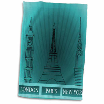 Symple Stuff Eidson London Paris And New York Historical Structures Hand Towel Wayfair