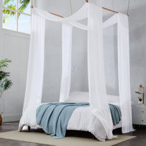White Mosquito Net Fly Insect Protection Single Entry Double King Size Canopy ÖÖ 