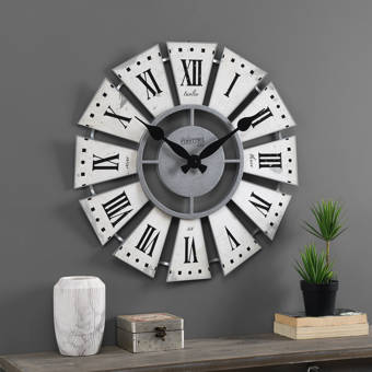 East Urban Home Oversized Peasely Wall Clock Wayfair