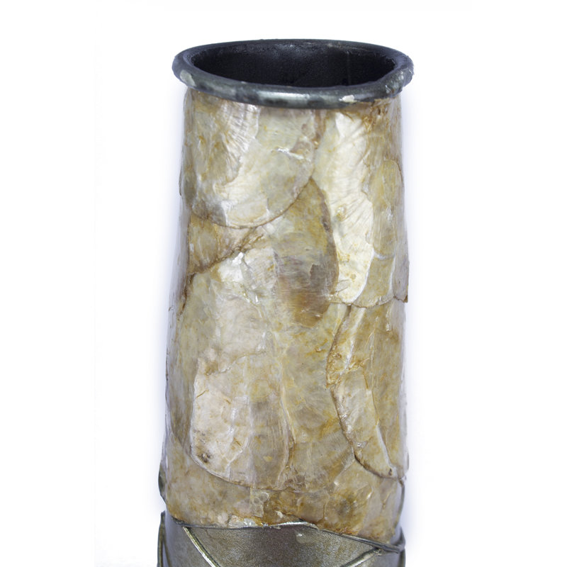 World Menagerie Pecic Gourd Champagne Silver Capiz 20 Metal Floor