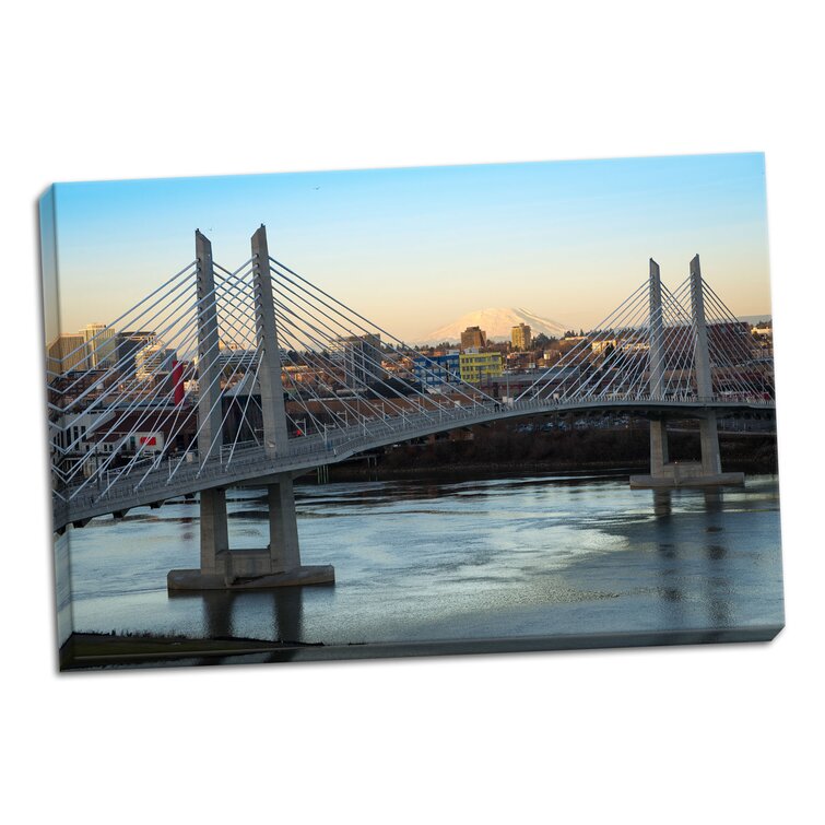 St Helens' Photographic Print on Wrapped Canvas 'Tilikum Crossing and Mt