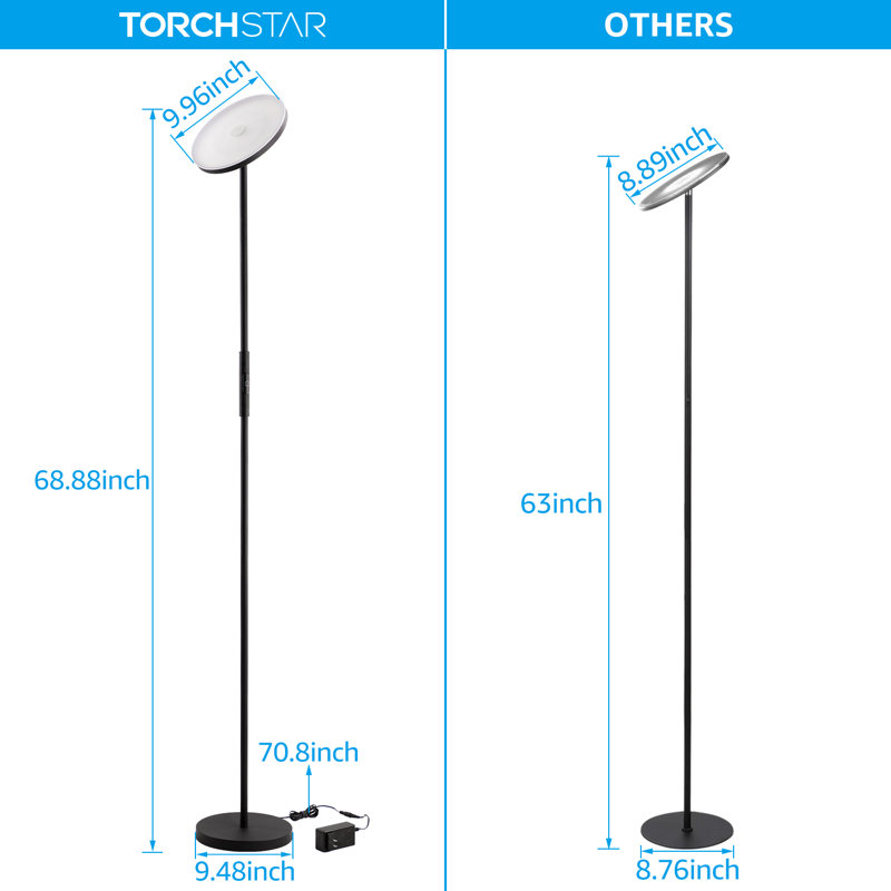 Orren Ellis Storvik 69 Led Torchiere Floor Lamp Reviews Wayfair
