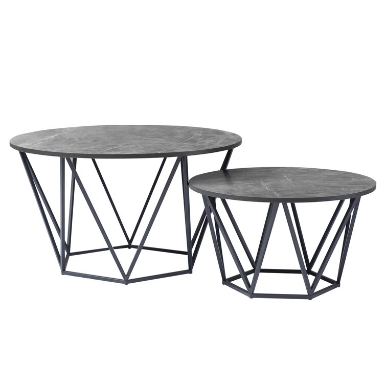 SALE Hartleys Round Nest of 2 Side/End/Coffee Tray Tables DAMAGED PACKET #748 