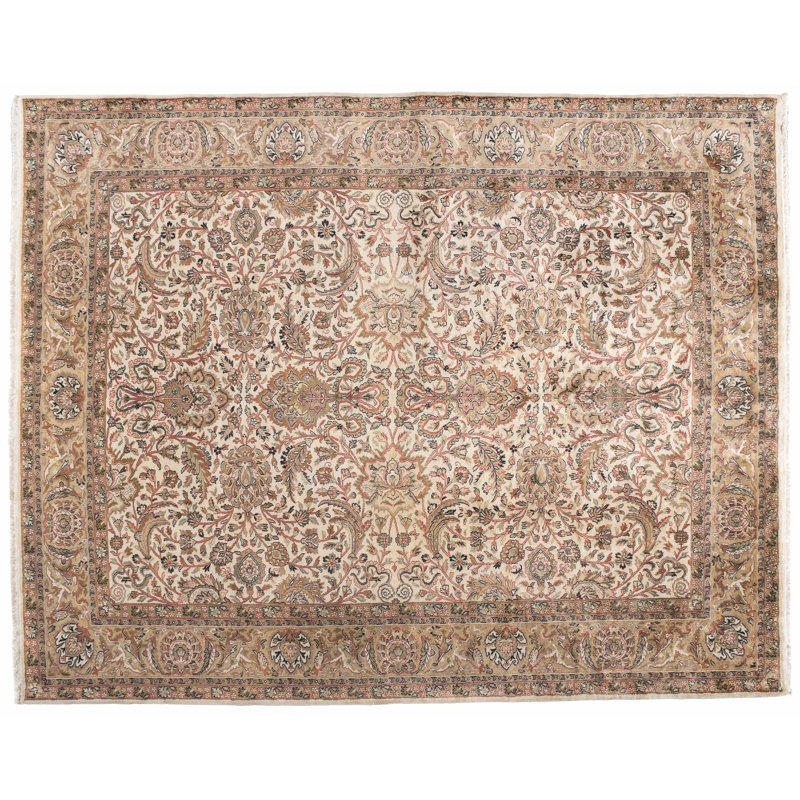 One-of-a-Kind Hand-Knotted 9'1" x 11'3" Wool Beige Area Rug