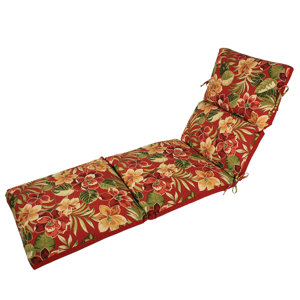 Channeled Reversible Outdoor Chaise Lounge Cushion (Set of 2)