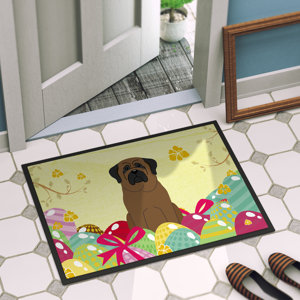 Easter Eggs Bullmastiff Indoor/Outdoor Doormat