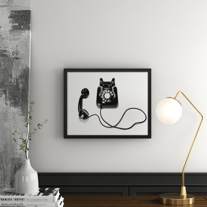 Mercury Row Black And White Vintage Telephone Framed Photograph