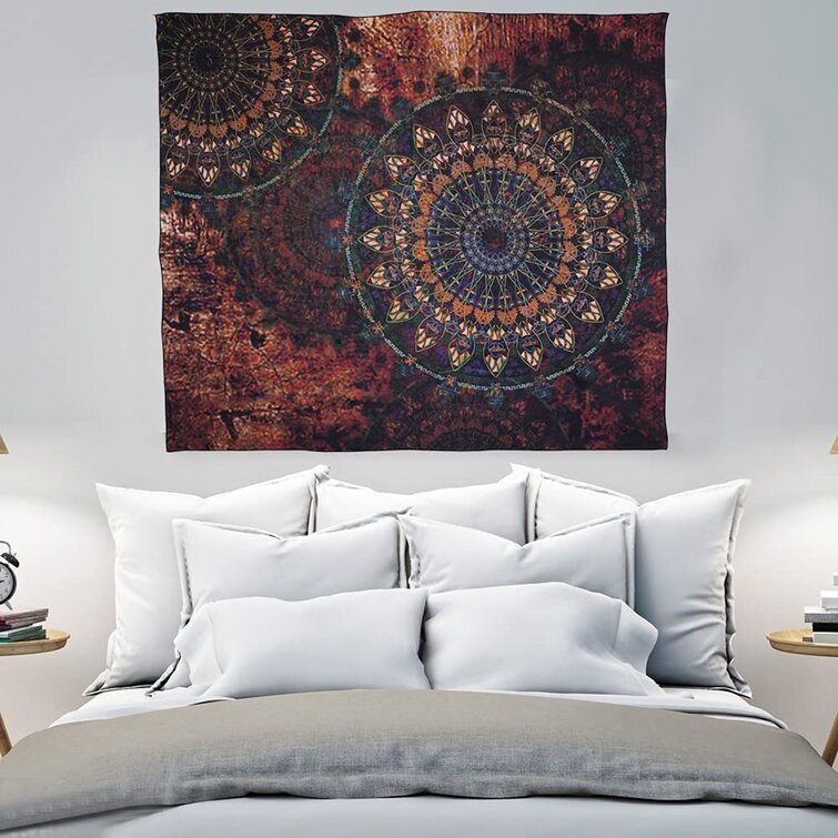 Psychedlic Mandala Black Wall Tapestry Home Wall Hanging Blanket Room Art Decor