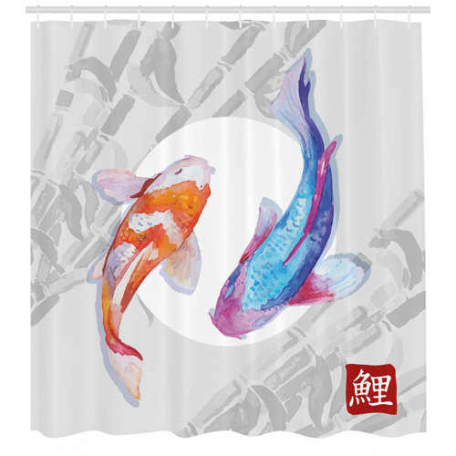 East Urban Home Couple Koi Fish Decor Shower Curtain Hooks