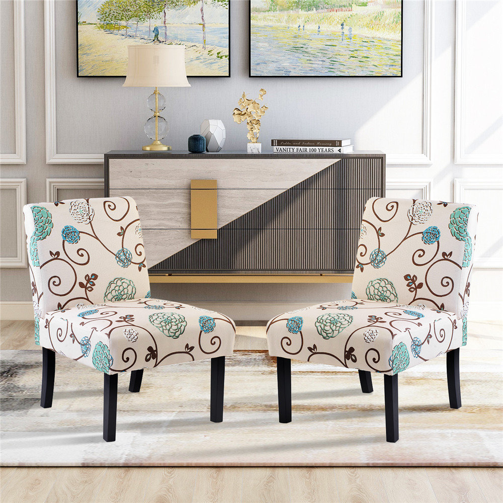 Upholstered Accent Armless Living Room Chair Set Of 6