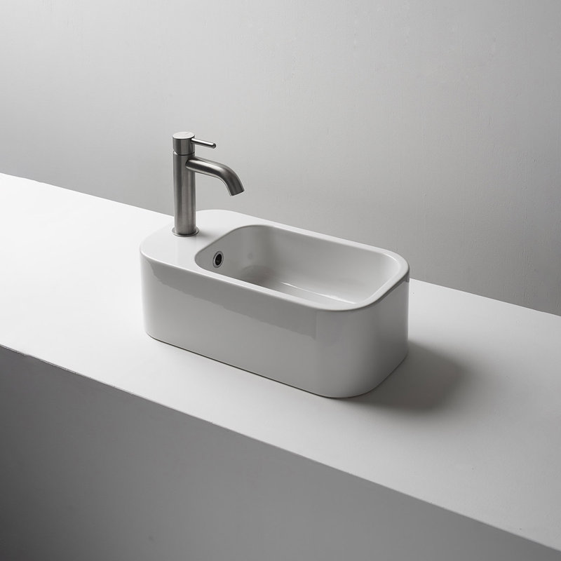 Ws Bath Collections Cosa Ceramic Rectangular Vessel Bathroom Sink With Overflow Wayfair