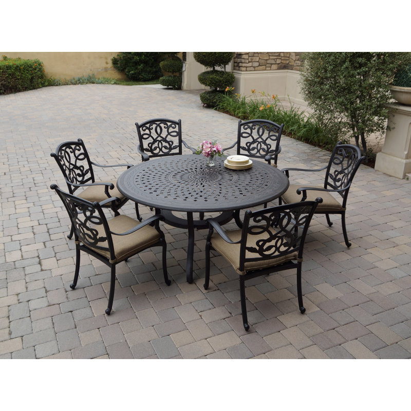 Fleur De Lis Living Windley 7 Piece Dining Set With Cushions Wayfair Fleur De Lis Living Windley 7 Piece