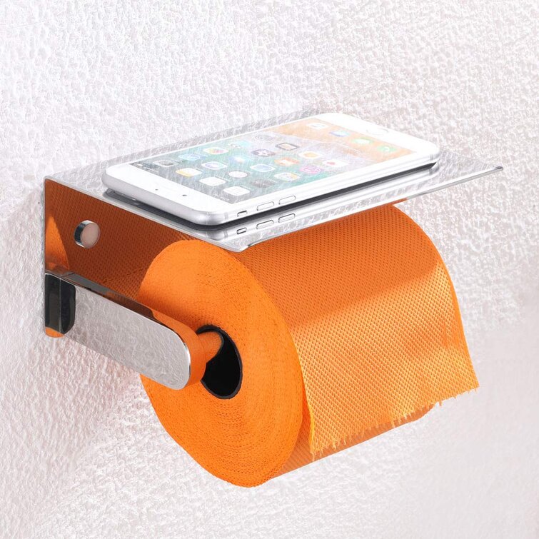 Use Stainless Steel Toilet Paper Roll Holder Self Adhesive Tissue Wall Mount F 