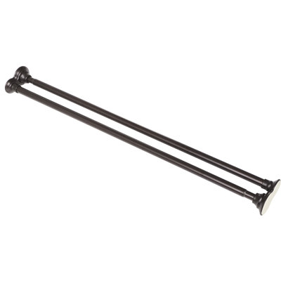Adjustable Straight Tension Shower Curtain Rod & Hook Set