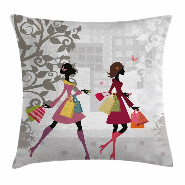 East Urban Home Teen Room Decor Retro Streets Square Pillow Cover