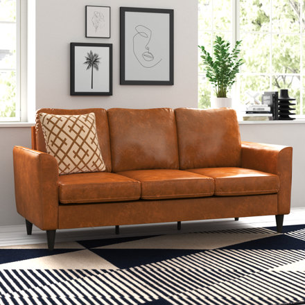 Wayfair | Faux Leather Red Sofas You'll Love in 2022