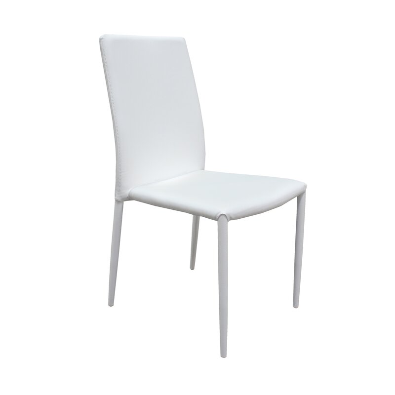 wayfair white leather dining chairs