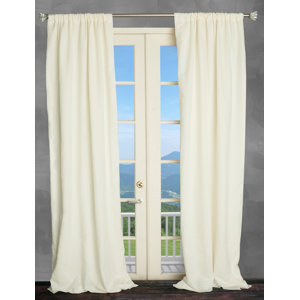 Solid Semi-Sheer Thermal Rod pocket Single Curtain Panel
