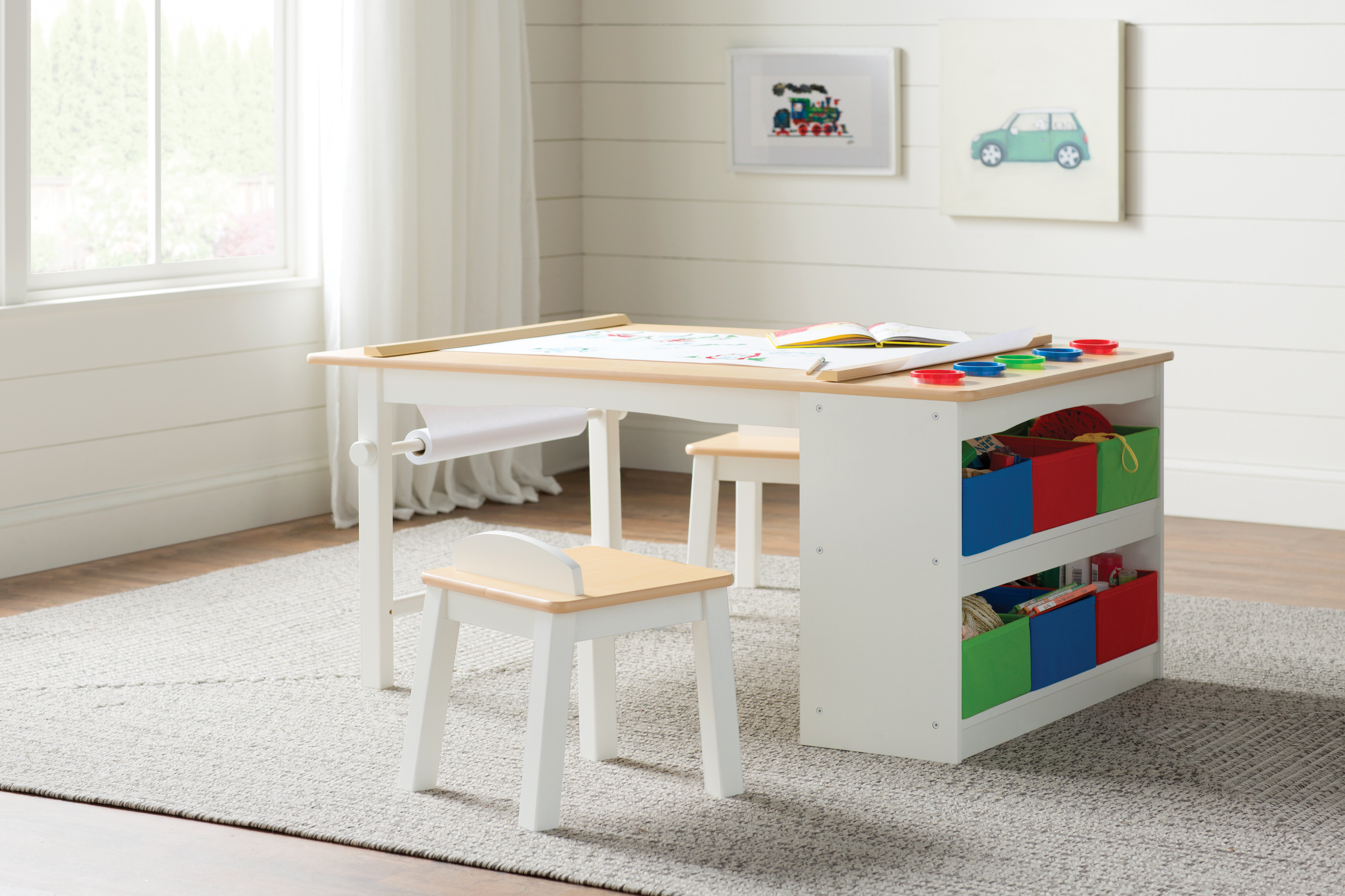 Emilio Kids 3 Piece Arts And Crafts Table And Chair Set