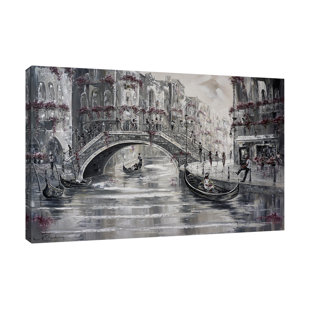 36 x 54 ArtWall 3 Piece George Zucconis Venice Canal Floater Framed Canvas Set