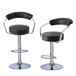 Go to store & view more images Orren Ellis Morley Adjustable Height Swivel Low Back Bar Stool (Set of 2)