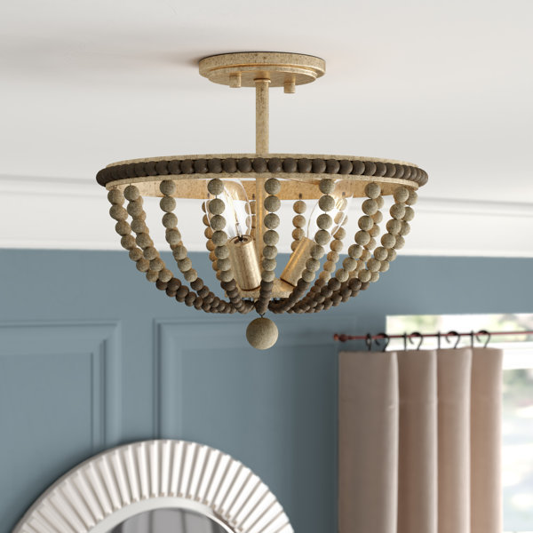 Wood Beaded Flush Mount Joss Main