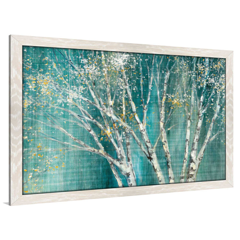 Winston Porter Blue Birch Horizontal Framed Acrylic Painting