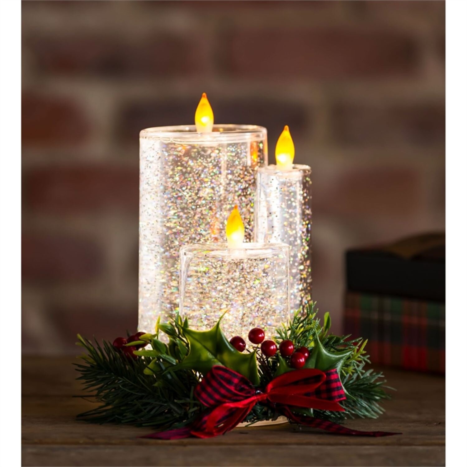 Clear Globe Flameless LED Candle Ornament WHITE