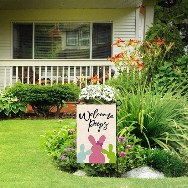 Garden Flag Vertical Double Sized Spring Easter Burlap Yard Decor 12.5x18Inch Garden Flag Vertical Double Sized Spring Easter Burlap Yard Decor 12.5x18Inch