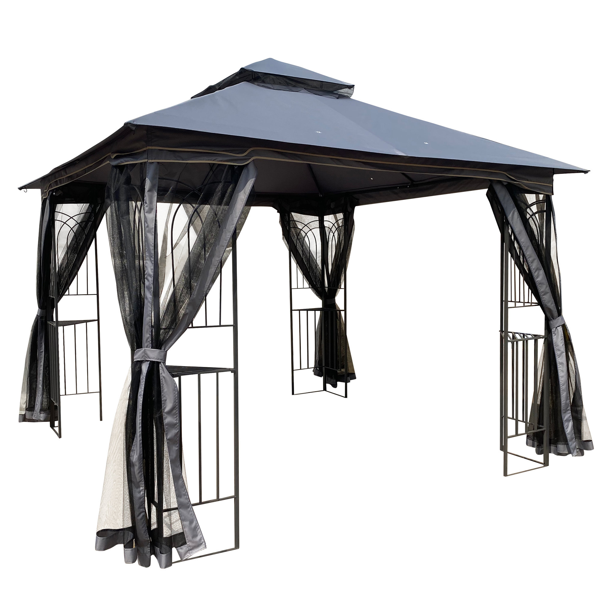 Sunny yard 100' W Steel Patio Gazebo 