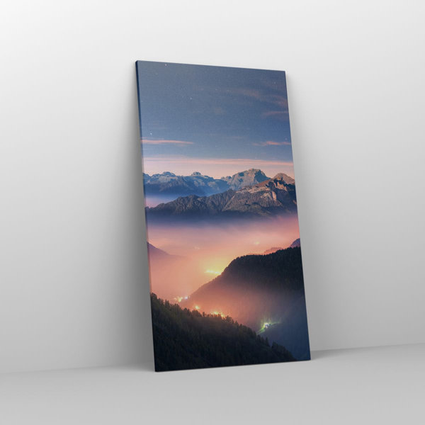 Union Rustic Mountains Clouds Fog - Wrapped Canvas Photograph | Wayfair ...