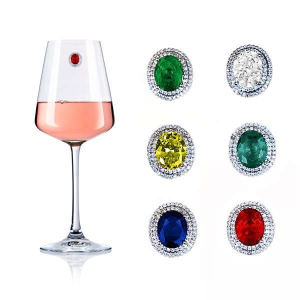Bottle Tag Included Wine Glass Charms Set of 9 Magnetic Wine Themed Drink Markers for Fun Wine Glasses 