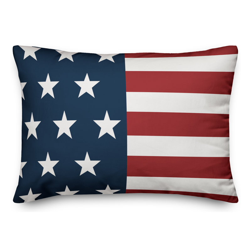 August Grove Willernie American Flag Indoor Outdoor Lumbar Pillow