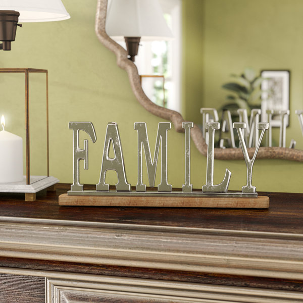 family wooden block letters