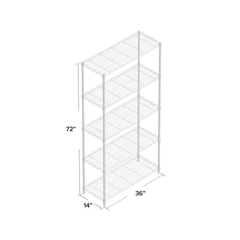 Wayfair Basics 72 H X 36 W 5 Shelf Wire Shelving Unit Reviews