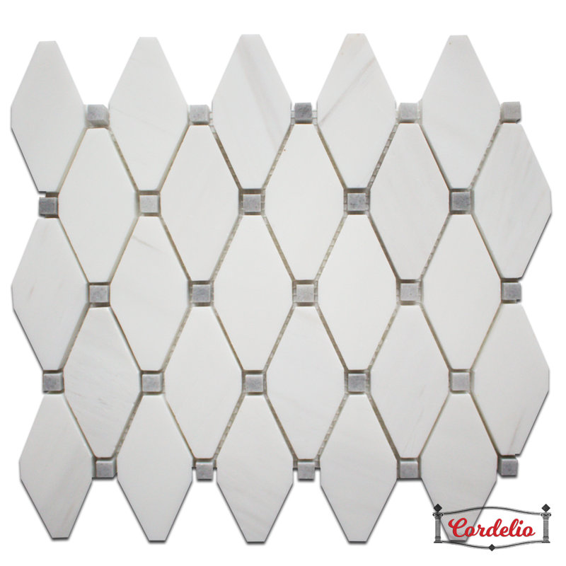 Cordelio Clipped 2" x 4" Marble Octagon and Dot Mosaic ...