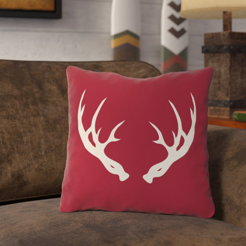 Loon Peak Adler Antlers Throw Pillow Reviews Wayfair