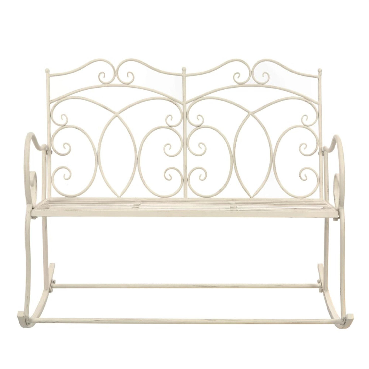 wrought iron outdoor glider bench