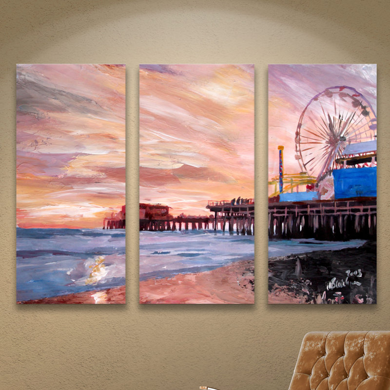 Artwall Santa Monica Pier At Dusk By Marcus Martina Bleichner 3