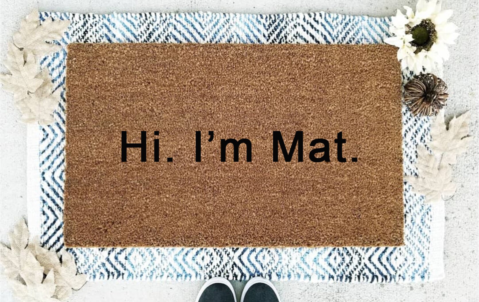 Vannorman Hi I M Mat Coir 30 In X 18 In Non Slip Indoor Door Mat