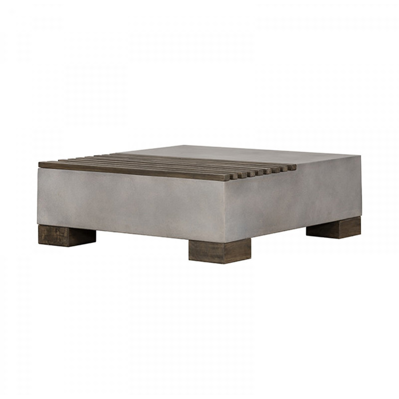 Vig Furniture Delaware Modern Concrete Acacia Square Coffee Table Wayfair Vgev5005a divani casa 5005a mini modern gray and white bonded leather sectional sofa with coffee table vig furniture vgev5005a. delaware modern concrete acacia square coffee table